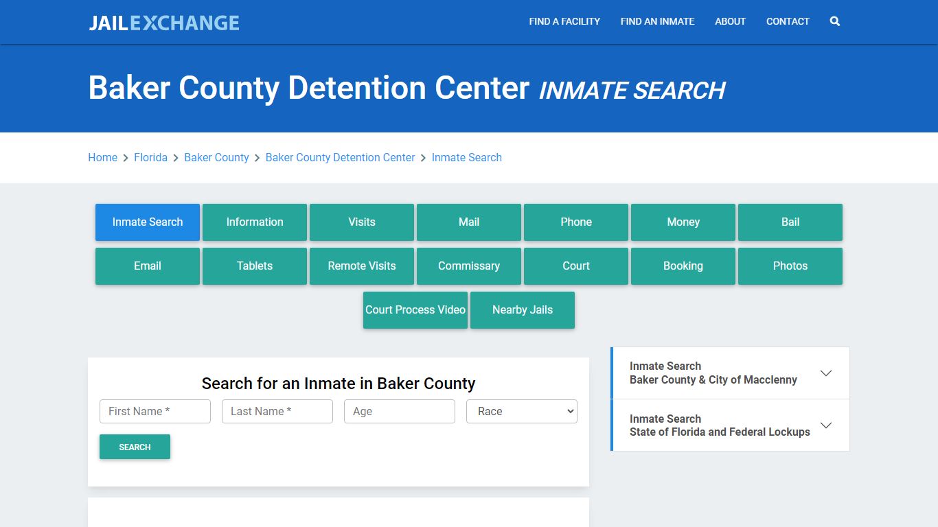 Baker County Detention Center, FL Inmate Search: Roster & Mugshots