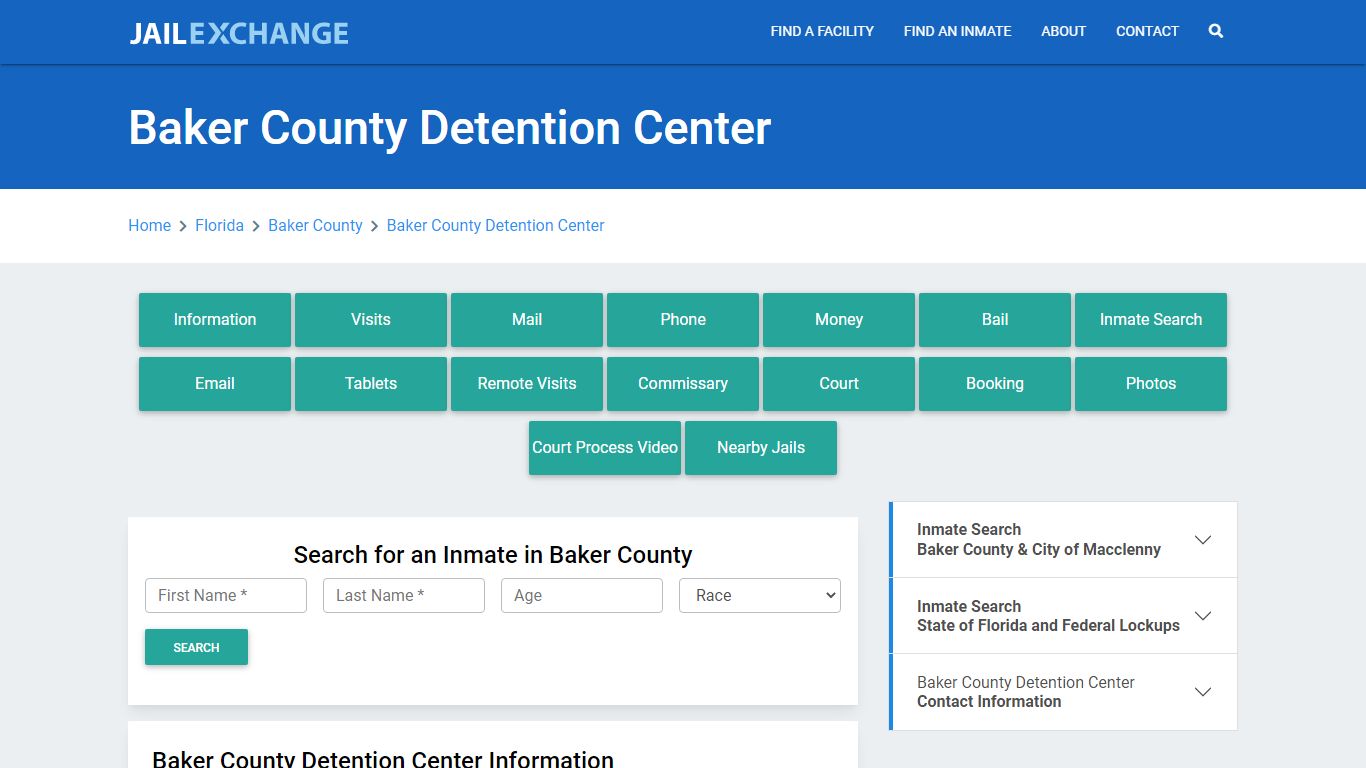 Baker County Detention Center Roster Lookup, FL, Inmate Search