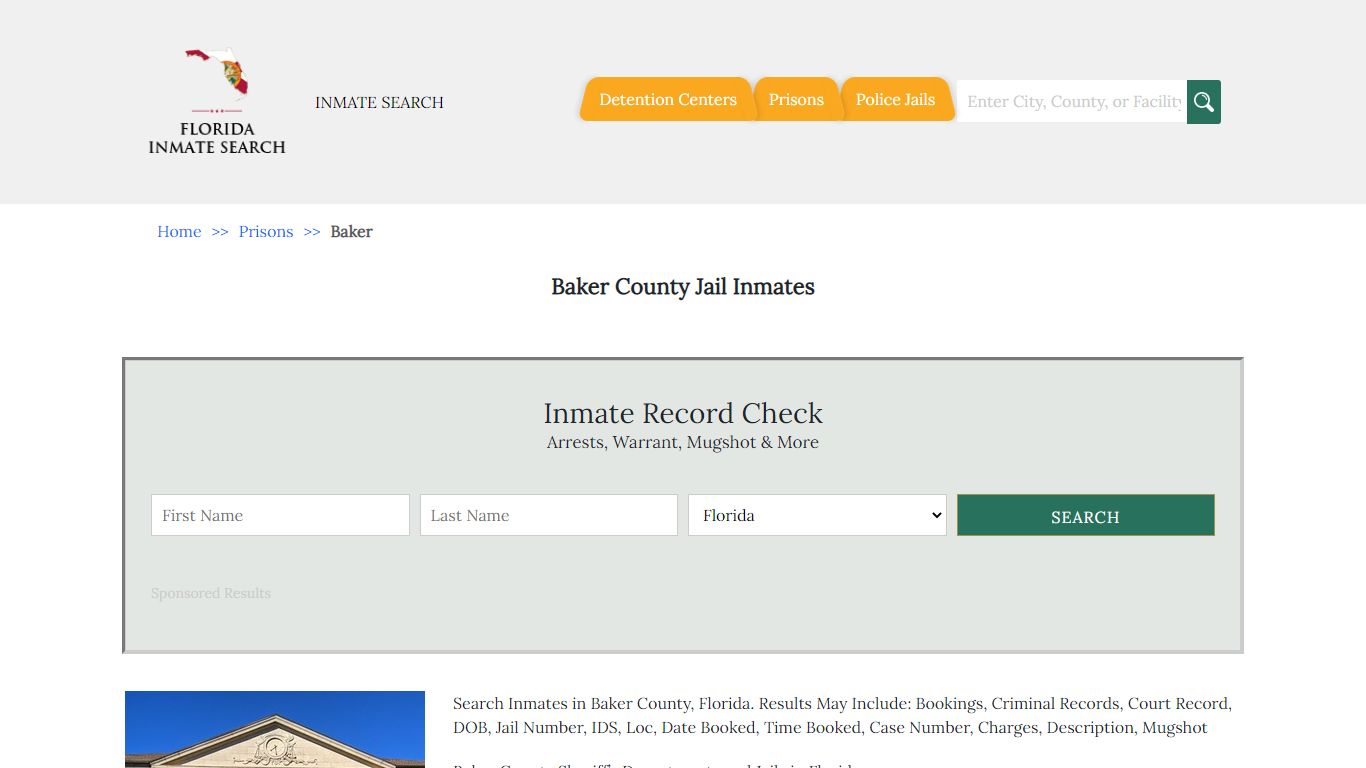 Baker County Jail Inmates - Florida Inmate Search